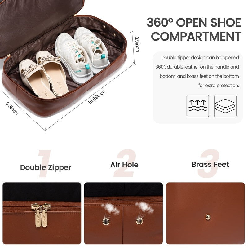 Women Travel Duffel Bag Large Weekender Gym Bag Shoe Compartment Packing Cubes7