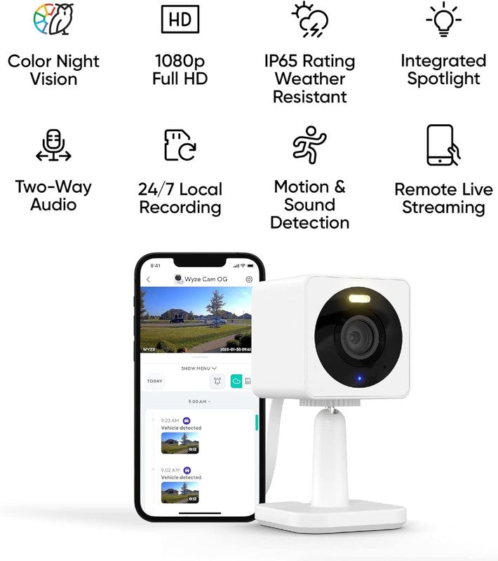 1080P Wi Fi Smart Security Camera with Color Night Vision & 2 Way Audio1