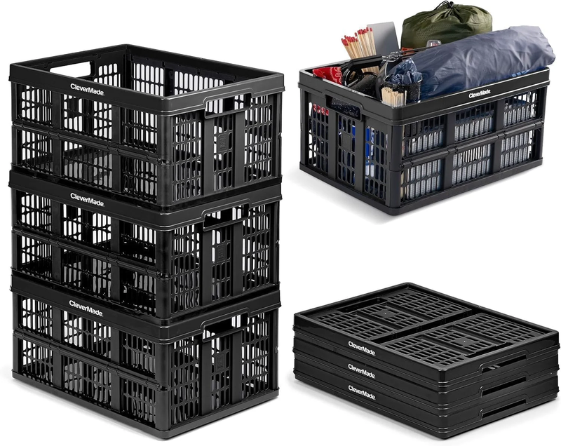 Collapsible Utility Crate   45L (12 Gal) Obsidian, 3 Pack8