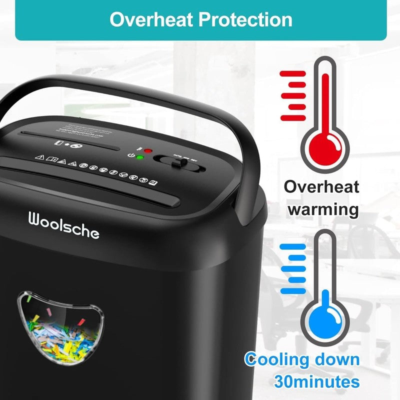 14 Sheet Cross Cut Paper Shredder P 4 Home Office 6.6Gal Card/CD/Paper5