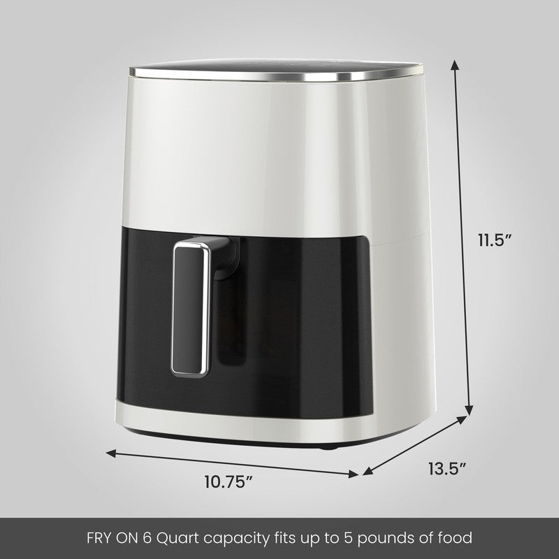 6Qt Air Fryer | Compact & Large, 400°F Multifunctional Electric Cooker, Beige5
