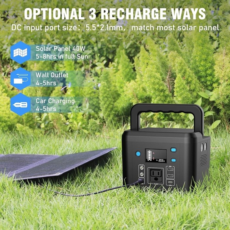 120Wh Portable Power Station 200W Solar Generator Emergency Charger Camping Use6