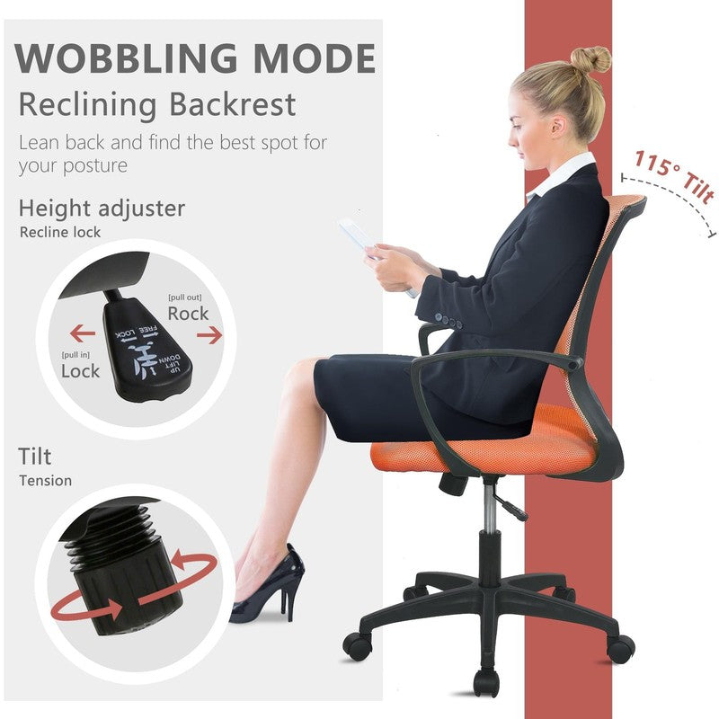 Ergonomic Office Chair, Lumbar Support, Adjustable Height with Armrests for Adul3