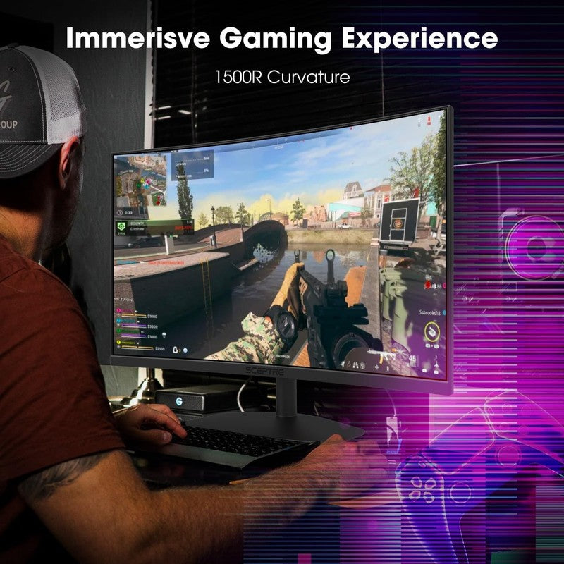 Curved 24" Gaming Monitor 1500R, 100Hz, Eye Care, Built-In Speakers, Black6