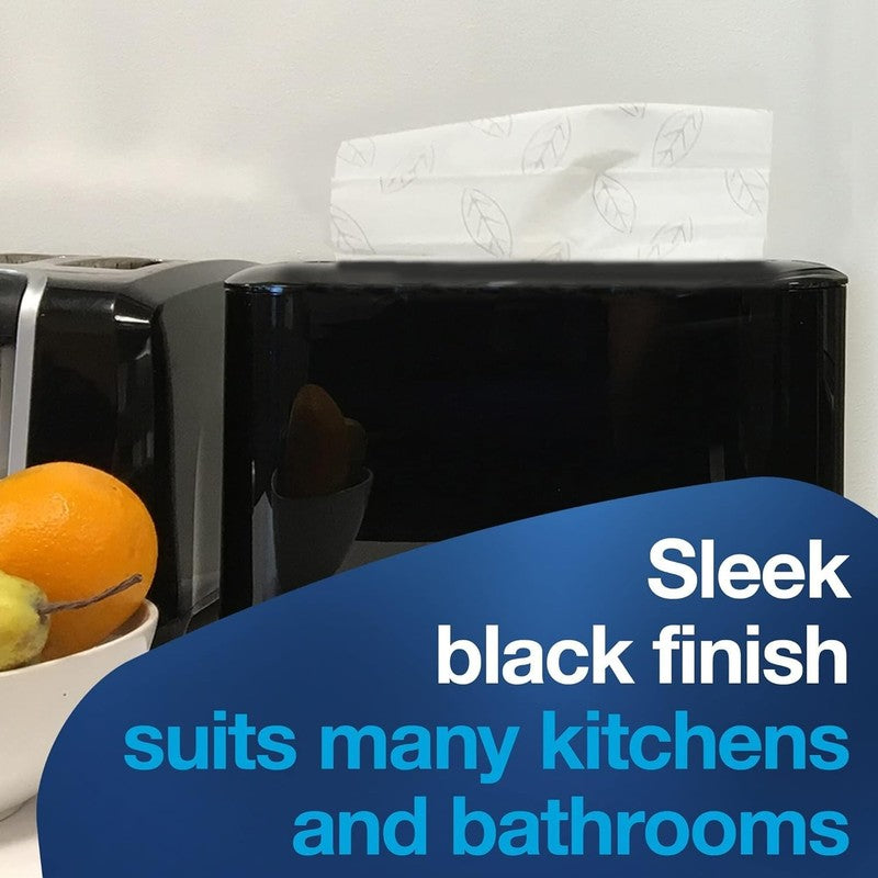 Xpress Paper Towel Dispenser Black Single Dispensing H2 Refills Space Saving6