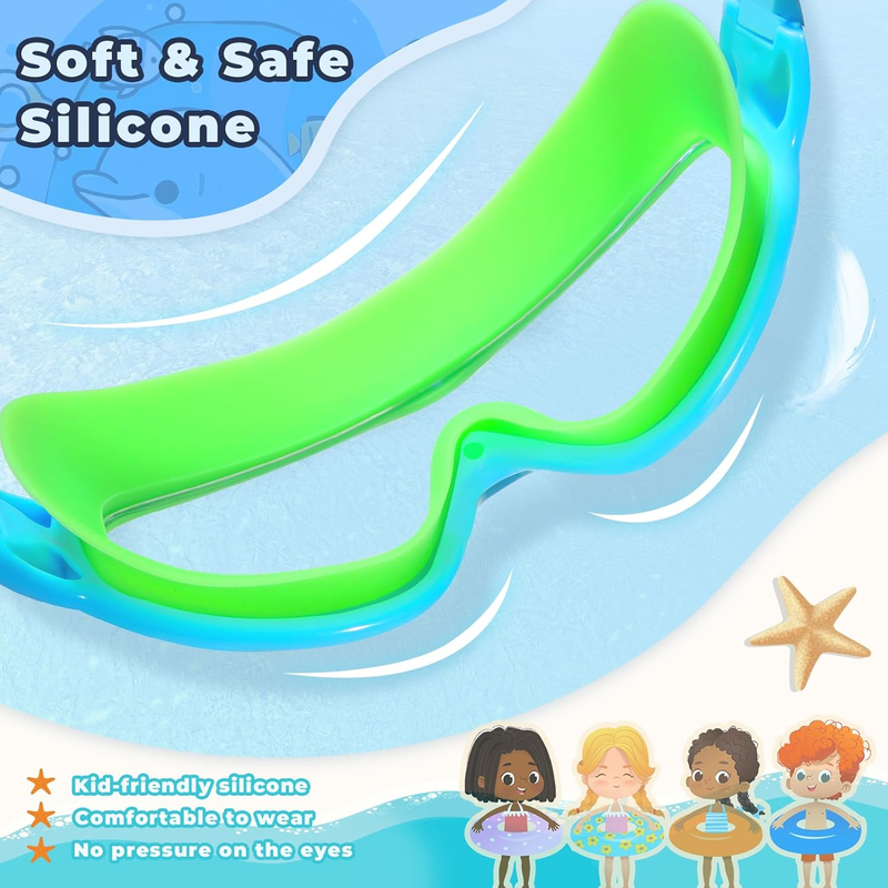 Kids Swim Goggles 2 Pack Anti Fog UV Protection Pool Swimming Goggles3