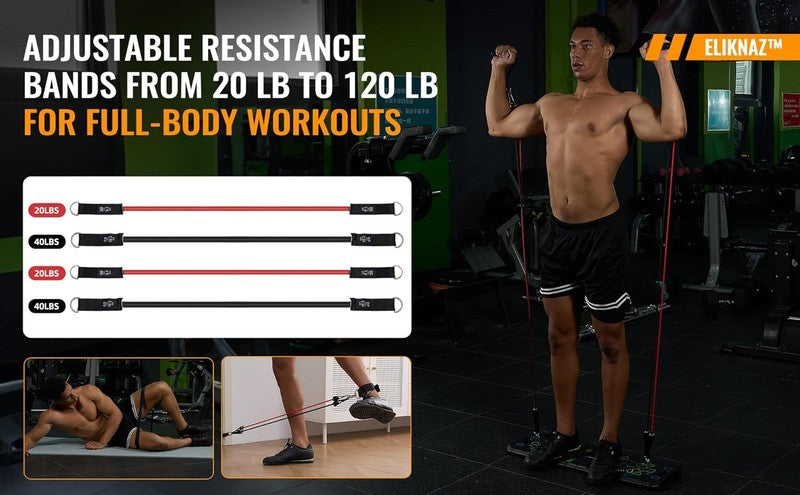 25 in 1 Portable Push Up Board Gym Kit Foldable Workout Set with Accessories7