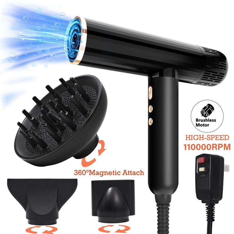 Ionic Hair Dryer High Speed 110000RPM Blow Dryer with Diffuser for Women10