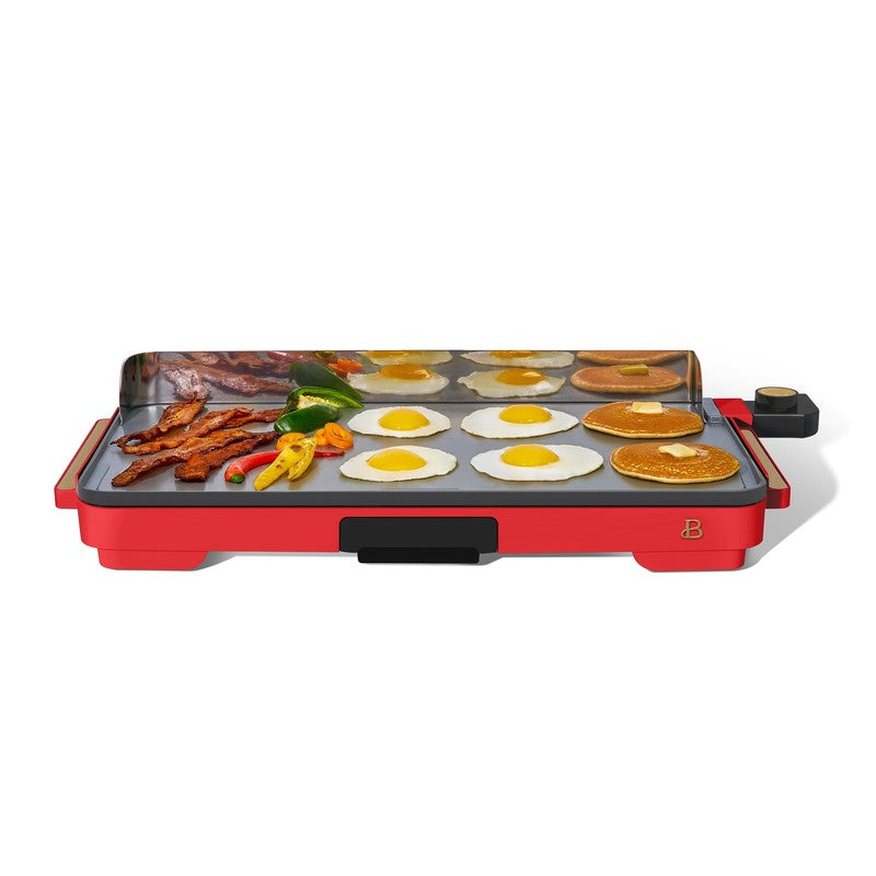 XL Electric Griddle 12"x22" Ceramic Nonstick Tomato Red by Drew Barrymore3