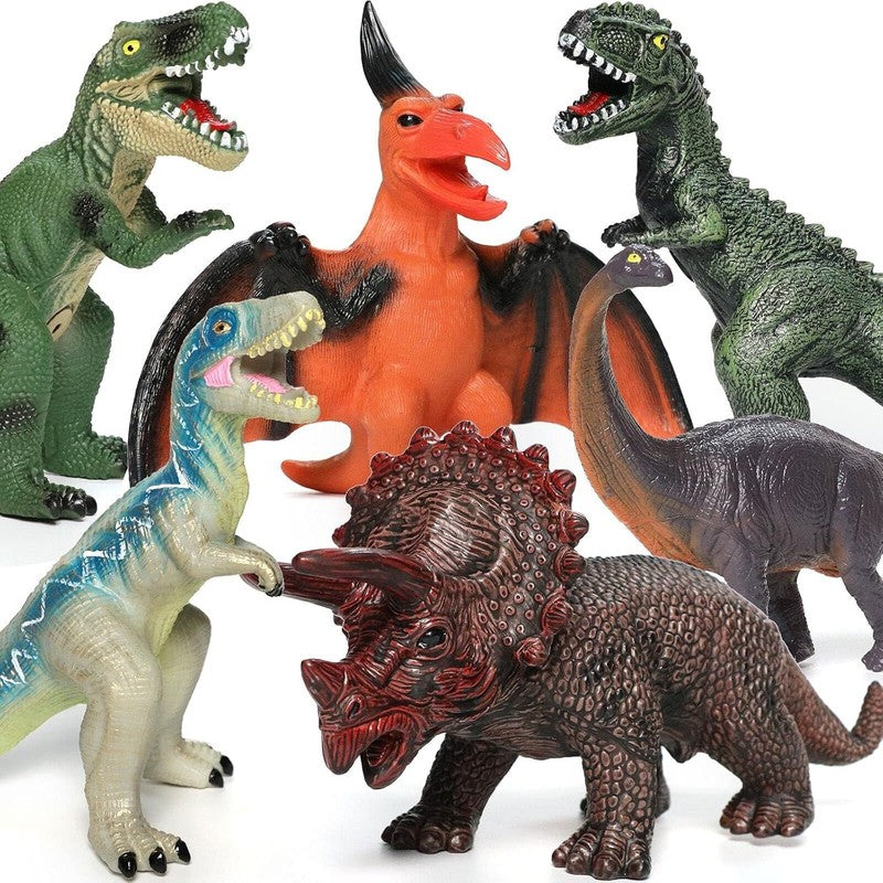 6 Piece Jumbo Dinosaur Toys for Kids 3-5 and Toddlers, Large Soft Dinosaur Toys 5