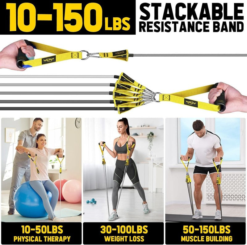 Resistance Bands Set w/ Handles Door Anchor Ankle Straps Home Gym Workout3