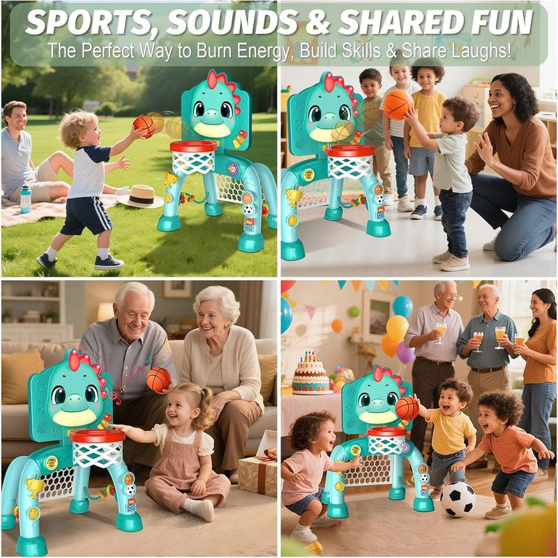 Baby Toy Sports Set Basketball Soccer Music Light Ages 1-35