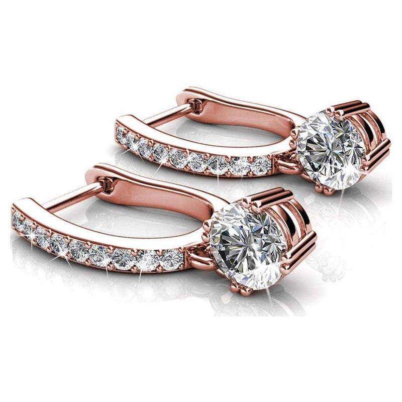 Mckenzie 18K Rose Gold Plated Drop Dangle Earrings with Crystals for Women6