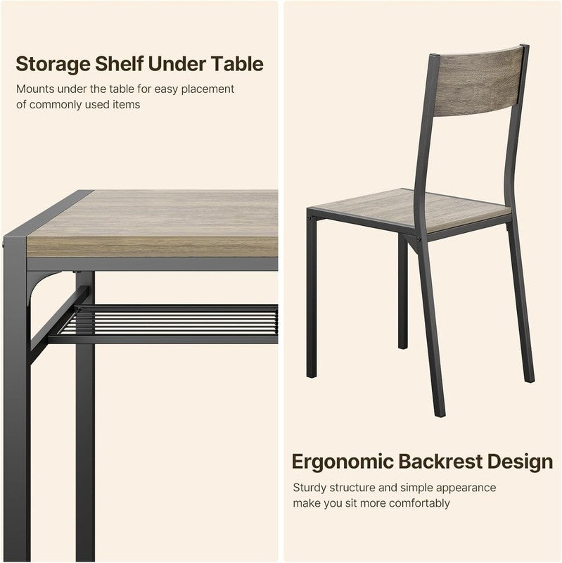 Dining Table Set for 2, 3 Piece Kitchen Table with 2 Chairs for Small Space, Apa4