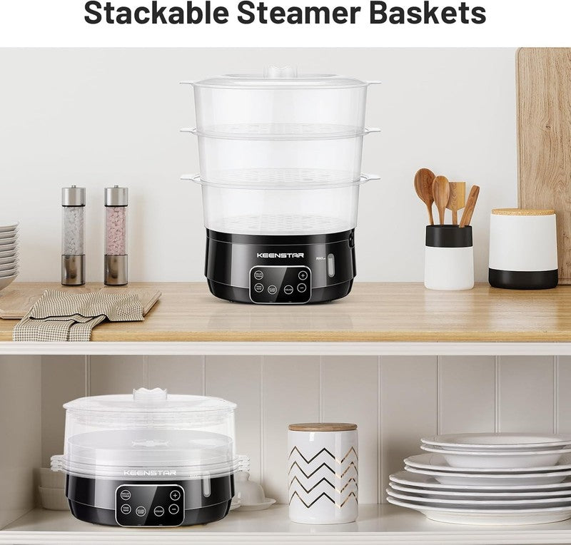 13.7QT Electric Food Steamer 3 Tier Digital BPA Free Veggie Cooker 800W6