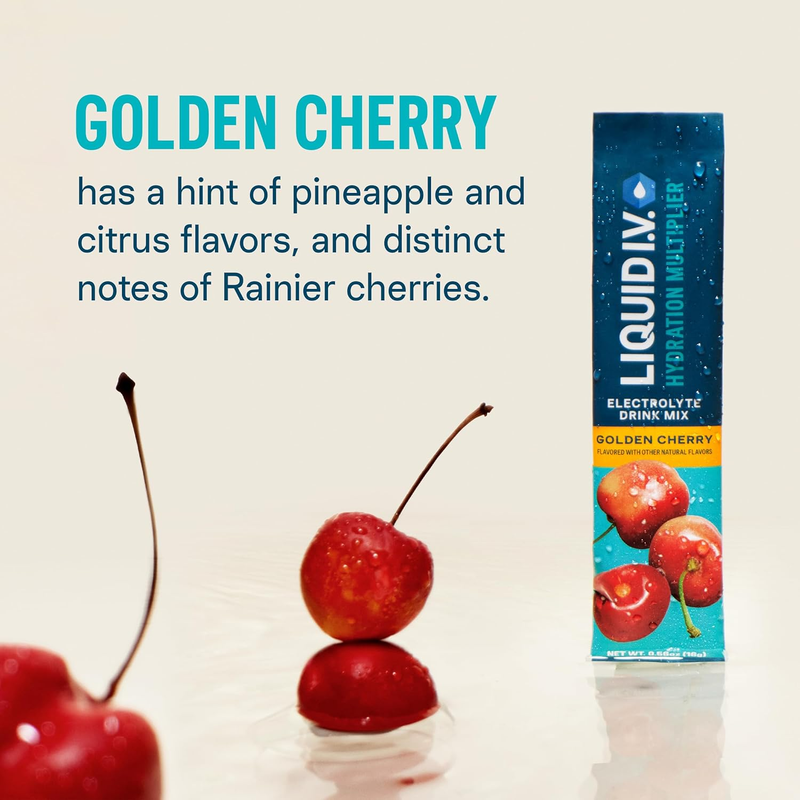 Liquid I.V. Hydration Multiplier Golden Cherry Electrolyte Mix 16 Servings1