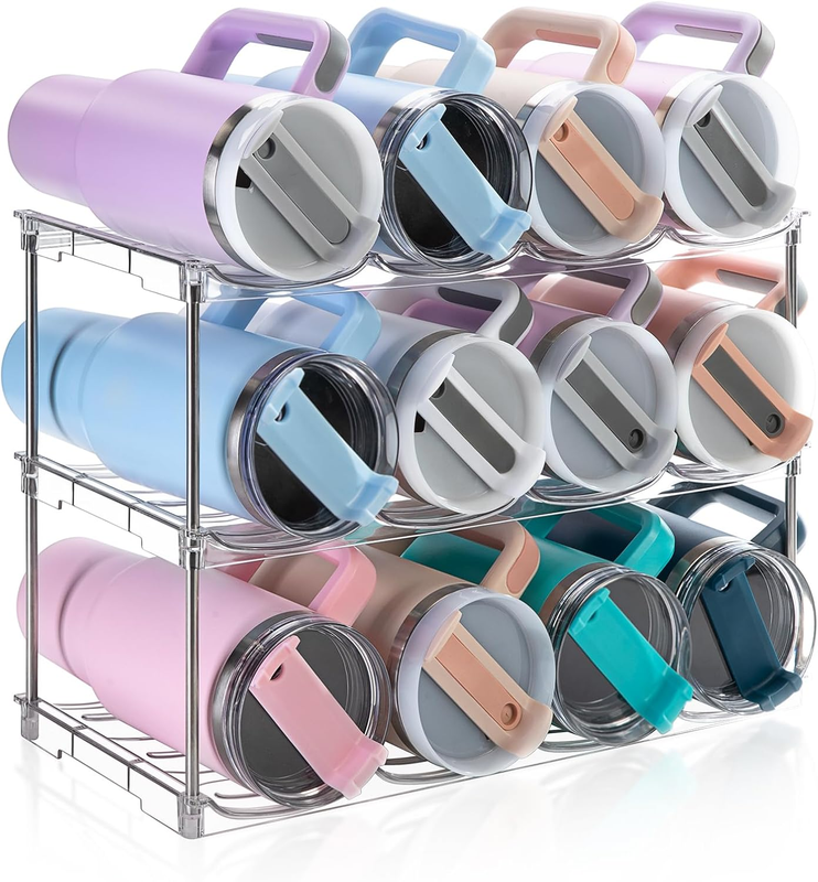 Stanley Cup 40oz Water Bottle Organizer Rack Stackable 3 Pack Holder9