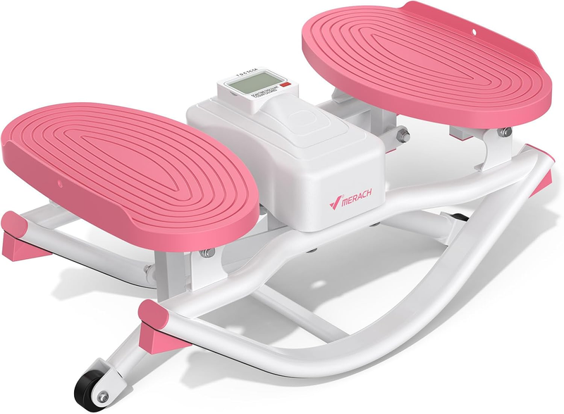 Rocking Stepper Exercise Machine 3D Motion Resistance Bands 330lb Capacity0
