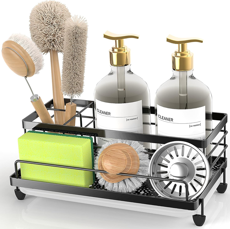 Sponge Holder , Caddy Organizer, Sink Accessories with Drip Tray, Rustproof and 0
