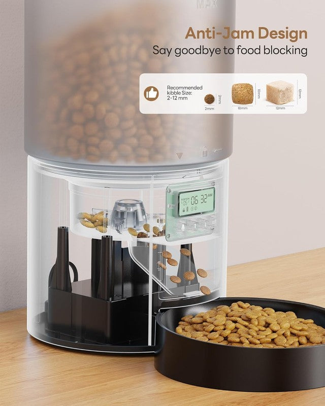 Automatic Cat Feeder 4L, Timed Food Dispenser with Voice Recorder for Small Dogs3