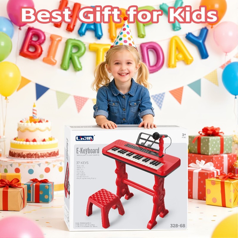 37 Key Kids Keyboard Piano Toy with Microphone Musical Instrument Gift for Kids6