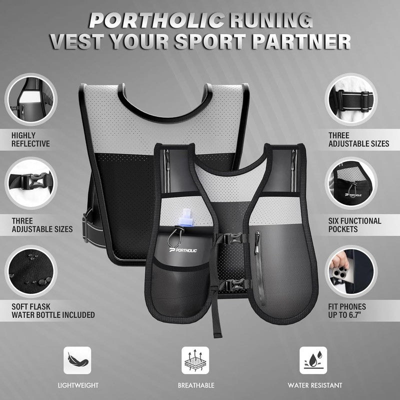 Running Vest for Women Men with 500Ml/17Oz Water Bottle |Adjustable Hydration Ve1