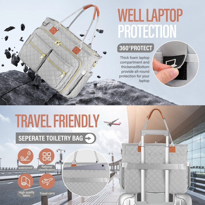 Large Capacity Womens Work Bag Multi-Functional Teacher Tote Bag with Laptop Com1