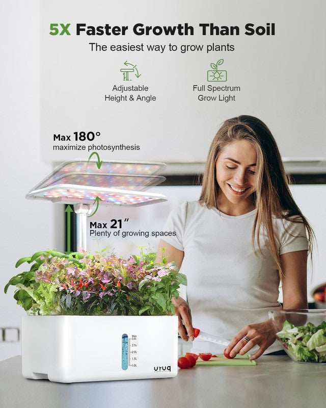 8 Pod Hydroponics Growing System Indoor Herb Garden LED Grow Light Timer1