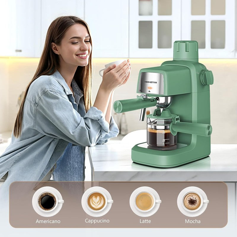 3.5 Bar Espresso Machine 800W 4-Cup Compact with Milk Frother6