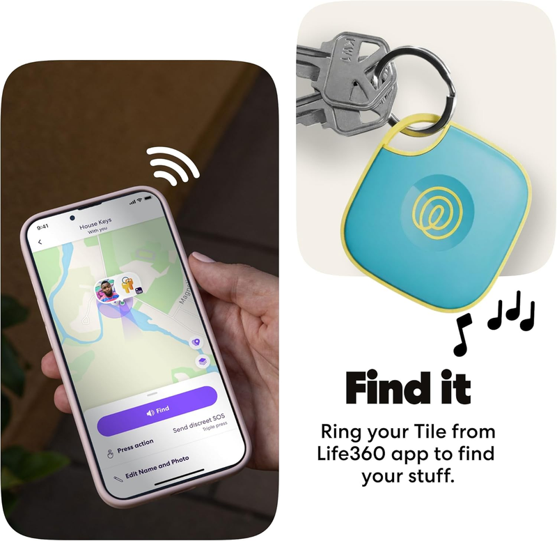 Tile Bluetooth Tracker Key Finder Item Locator Phone Finder Aqua Lemon3