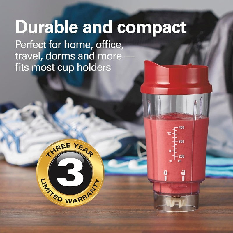 Portable Blender 14Oz BPA Free Cup & Lid, Stainless Steel Blades, Red 51101RV5