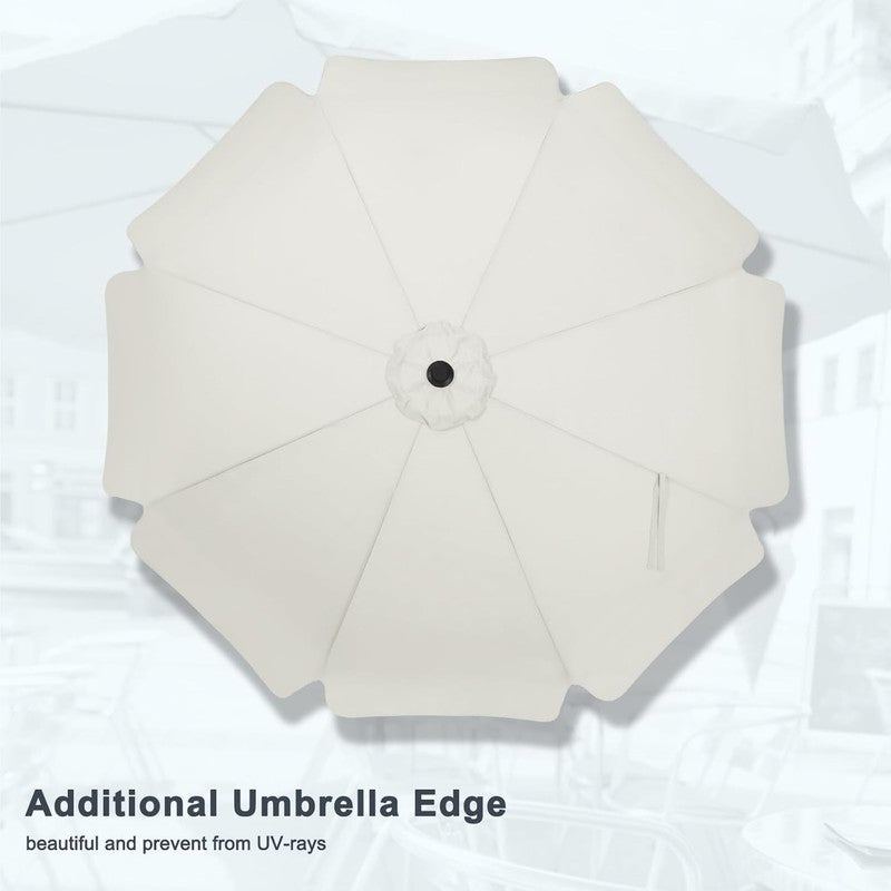 9Ft Patio Umbrella with Valance, Crank and Tilt – 8 Ribs Outdoor Market Umbrella3