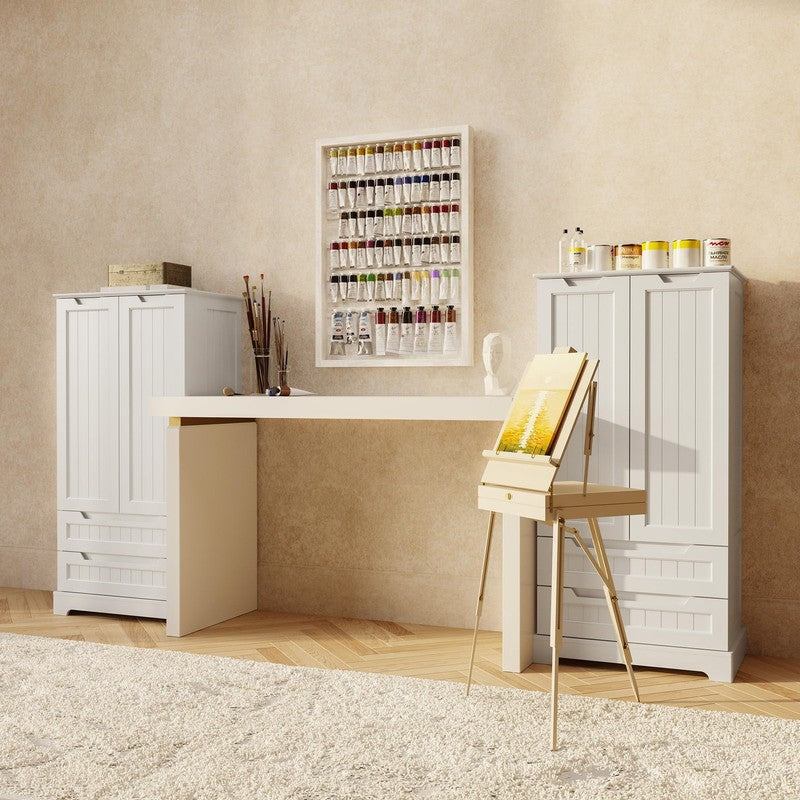 47" Kitchen Pantry Cabinet – 2 Drawers, 2 Shelves & 6 Side Shelves, Magnetic Clo2