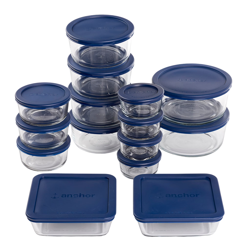 30 Piece Glass Food Storage Containers Set with Snugfit Lids6