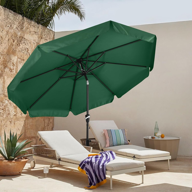 Outdoor 9FT Market Umbrella Crank Tilt Waterproof UV Protection Green1