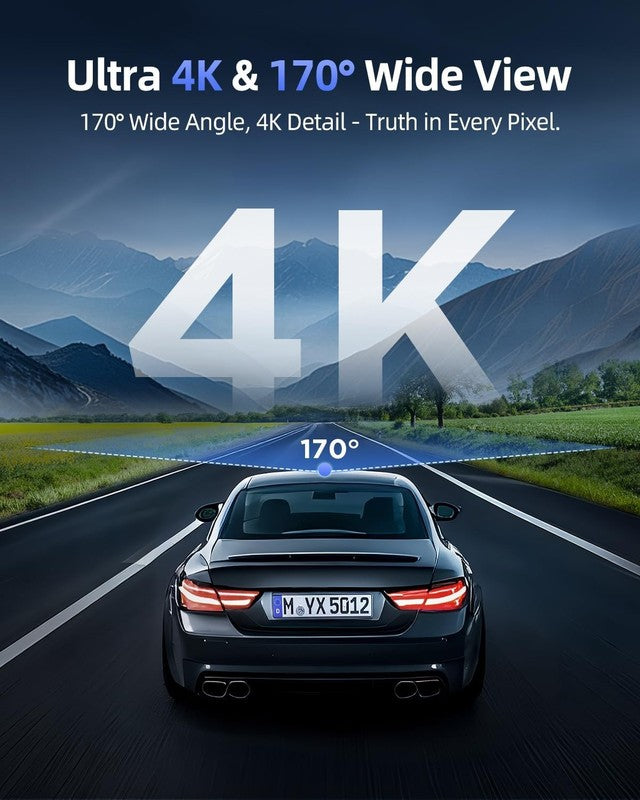 4K Dash Cam Front Mini 360° w/ 64GB Card 5G WiFi WDR Night Vision 170° Car Cam2