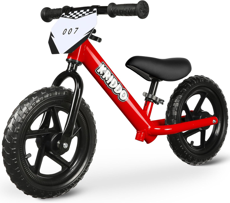 Toddler Balance Bike 12 Inch 18M-5Y Push Bike Custom Plate Red Kids9