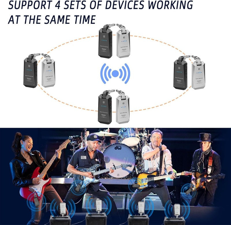 5.8GHz Guitar Wireless System 4 Ch Transmitter Receiver Digital Cordless Bass5