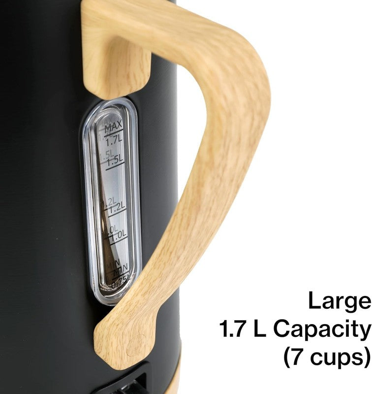 Electric Kettle 1.7L 1500W Stainless Steel Fast Boil Auto Shut Off LED Black5
