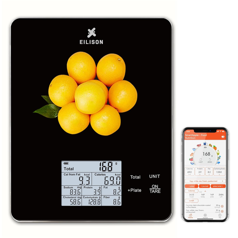 Smart Kitchen Scale with Bluetooth App, High Precision Digital Food Scale for Ba0