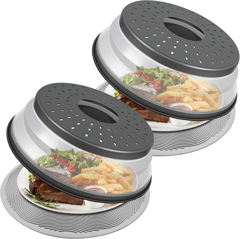 2 Pack Microwave Food Cover 10 Inch Silicone Splatter Guard Collapsible11