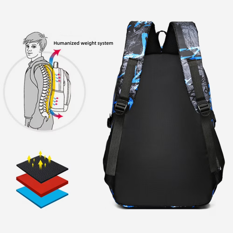 Tyethy Boys Backpack Printed School Bag for Kids, Large Laptop School Backpack C1