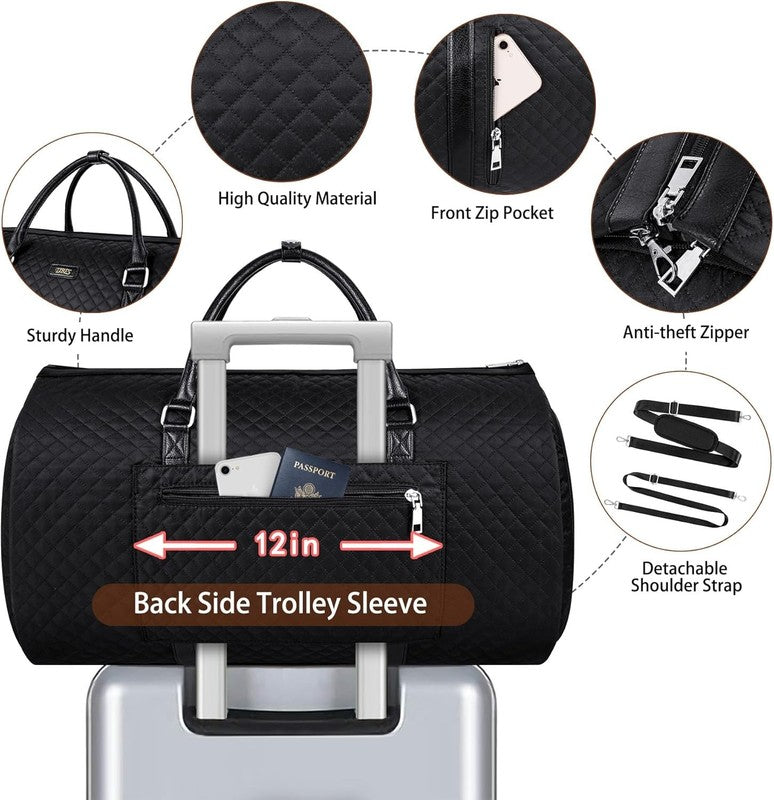 2in1 Garment Duffle Bag w/ Shoe Compartment 4Pc Set Travel Carry On3