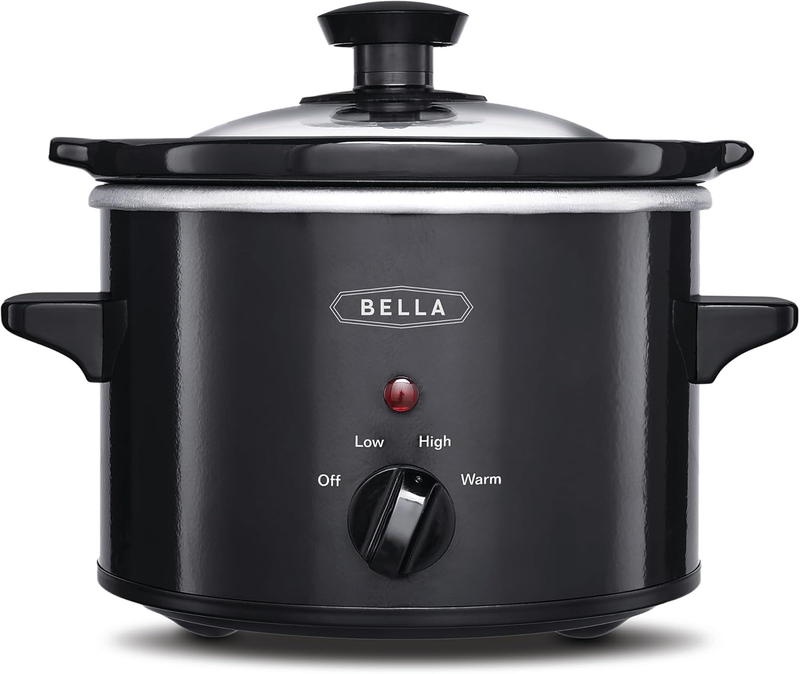 Electric Slow Cooker 1.5Qt Dishwasher Safe Stoneware, Glass Lid, Black, Portable10