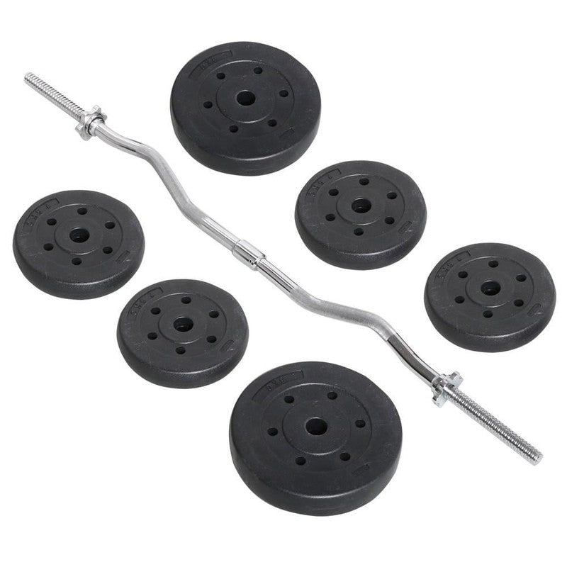 55 Lb Olympic Barbell Weight Set for Gym Lifting Exercise Workout, Black8