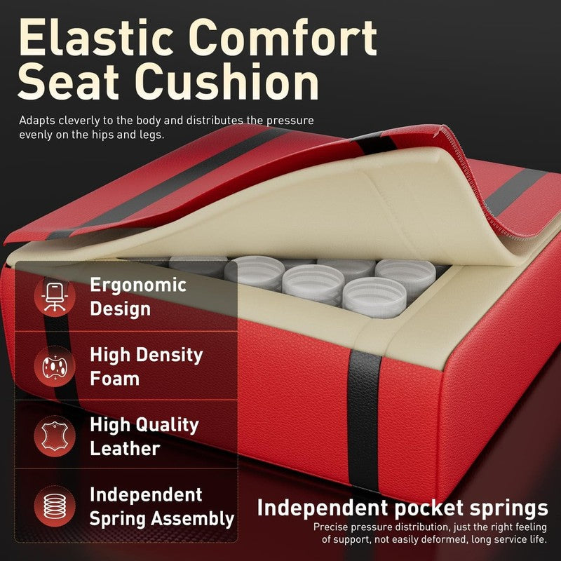 Gaming Chair with Pocket Spring Cushion, Gamer Chair with Lumbar Massage, Gaming3