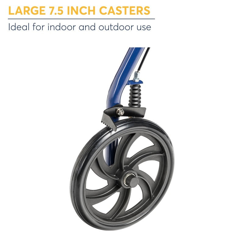 4-Wheel Rollator Walker with Foldable Frame & Removable Back Support – Blue3