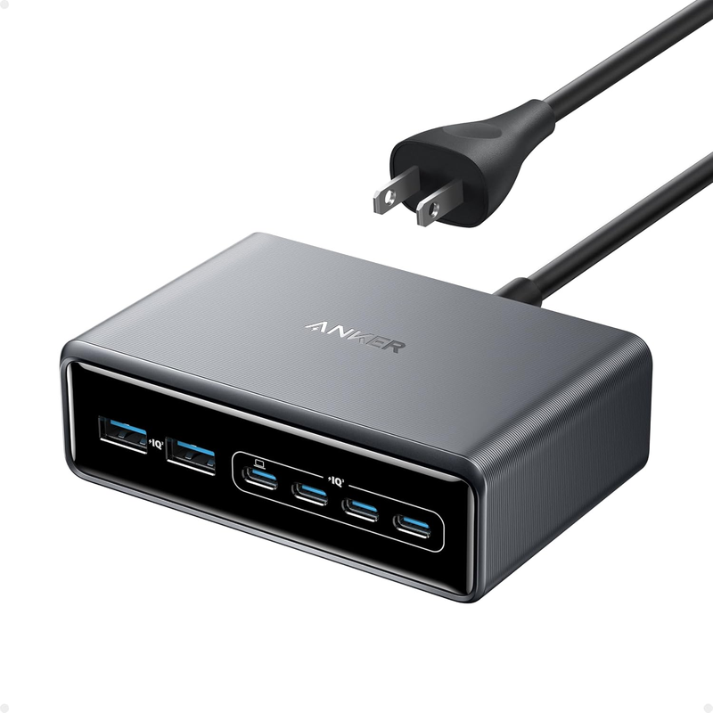 6-Port GaN Charging Station 200W USB-C PD Fast Charger for Phone Samsung7