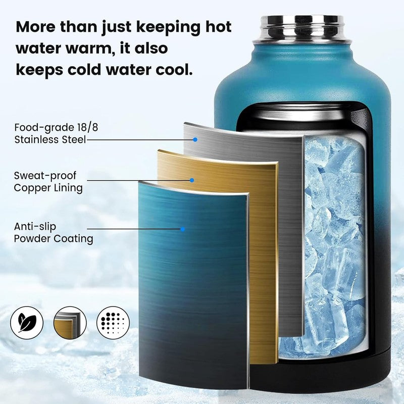 40oz Insulated Water Bottle Indigo Black   Triple Wall Vacuum, BPA Free2