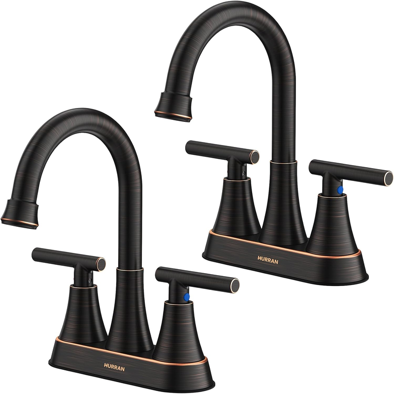 Bathroom Faucet 2 Pack Oil Rubbed Bronze 4" Centerset w/ Drain Hoses0